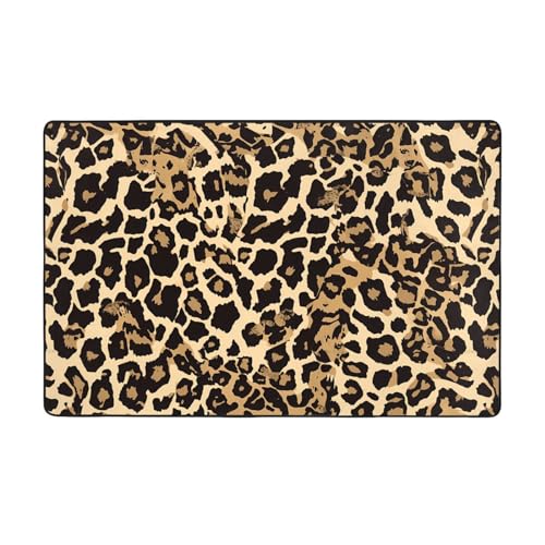 Tapis léopard lavable et résistant en velours fin doux - 2