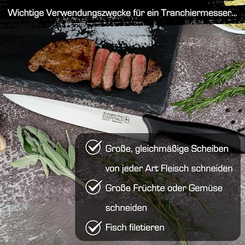 Rockingham Forge Tranchiermesser 20 cm – Leichte, scharfe Küchenmesser aus rostfreiem Stahl mit schwarzem Griff – Ansicht 5