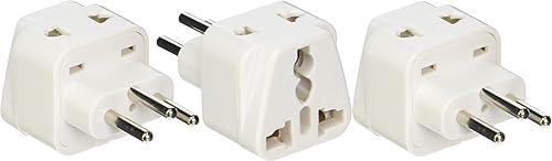 Switzerland Travel Grounded Universal 2 Entradas USA Power Plug Adapter - Paquete de 3 - Tipo J - Certificado CE para teléfonos celulares móviles,