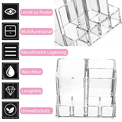 Make-Up Organizer, multifunktional, Acryl transparent, Makeup I Kosmetik I Schmuck I Schminke I Accessoires I Bad I Kosmetik Organizer I Badezimmer Organizer (Rechteckig)