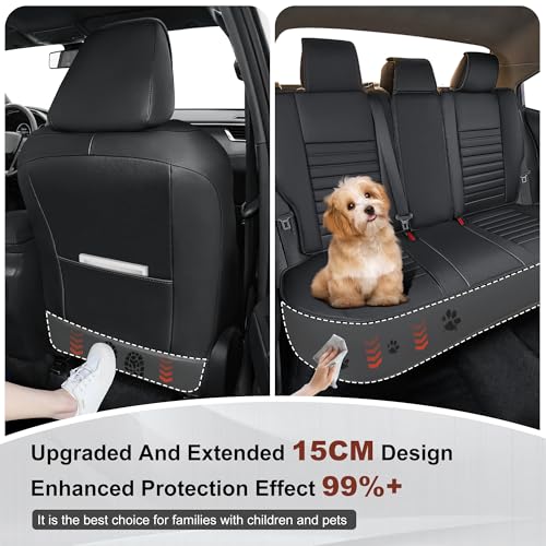 Image of for Toyota Corolla Seat Covers 2014 2015 2016 2017 2018 2019 Corolla LE /L /S Plus /S /LE Plus /XSE /SE Premium Leather Car Seat Covers Full Set for SUV-Car Seat Protector (Black, 5 Seats)