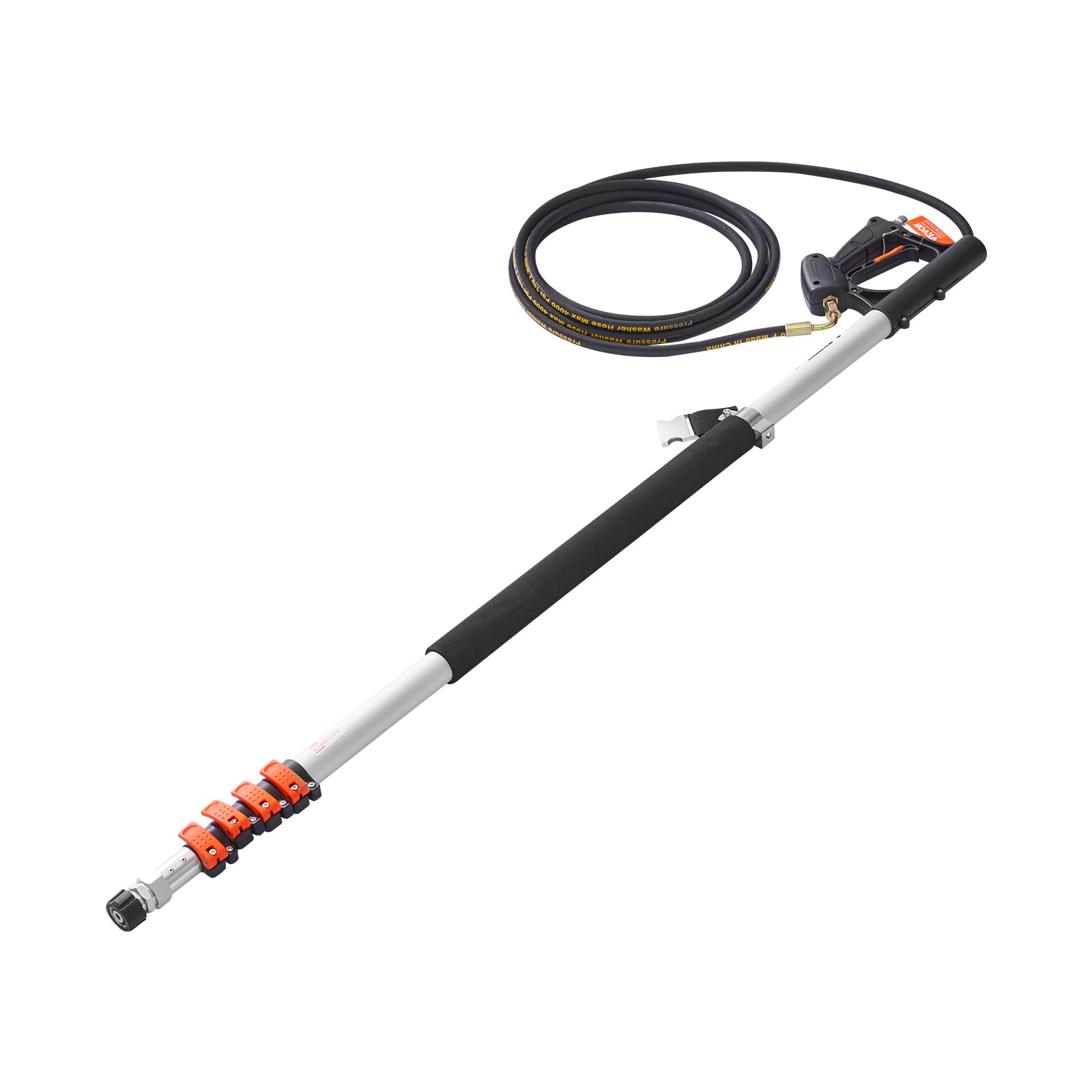 VEVOR Varilla Telescópica a Hidrolavadora, 4000 PSI, con Varillas Extensión para Hidrolavadora, Limpiador de Canaletas, Cabezal Cepillo, Acoplador Pivotante, 7 Boquillas Rociadoras, 175 x 45 x 1393 mm