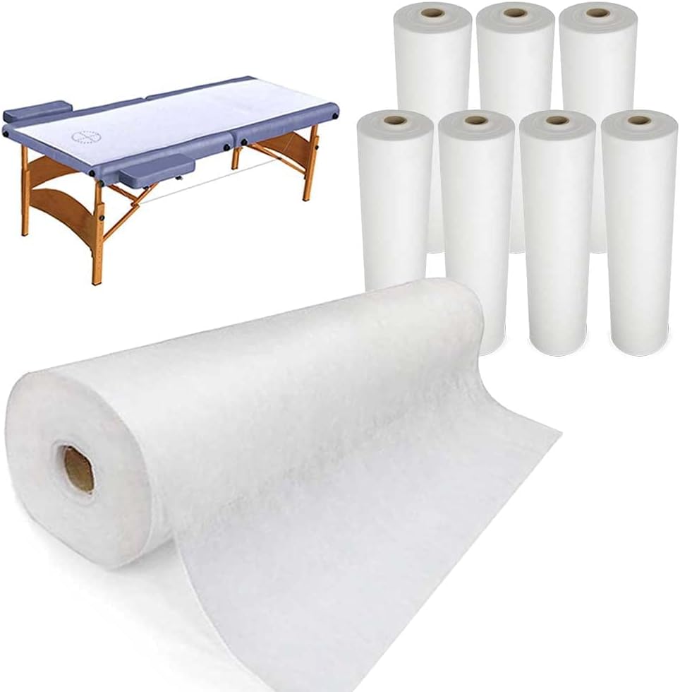 ORGANIC-COSMETIC Disposable Non-Woven Bed Sheet Rolls - 1 Roll White Soft Breathable Beauty Massage Table Facial Salon Tattoo Bed Sheet Paper Cover