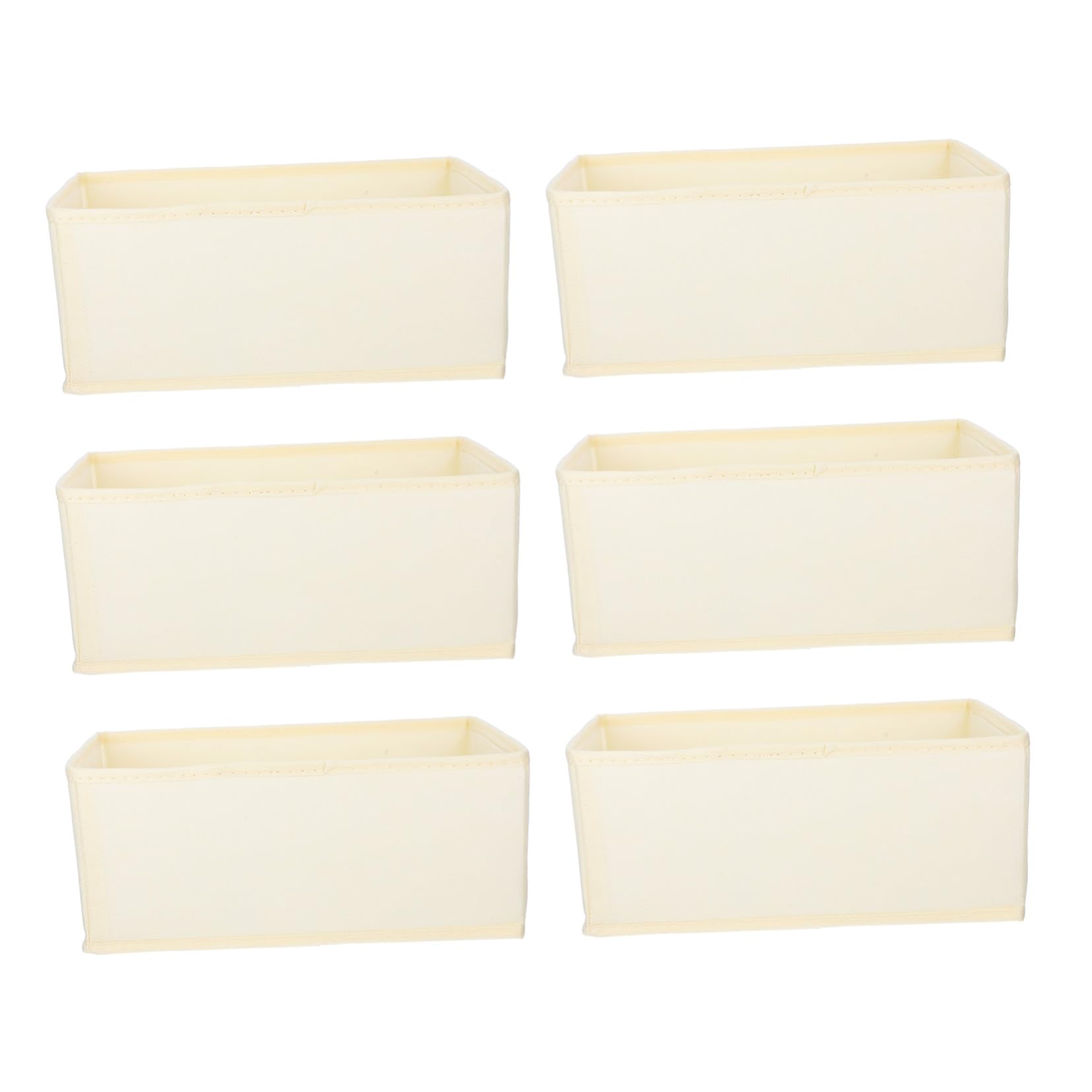 Organizzatore per Biancheria Intima da Cassetto, 6 Pezzi Beige | Scomparti Indipendenti Cartone e Coperchio Struttura Rigida per Tessuto Non Tessuto Armadi e Guardaroba