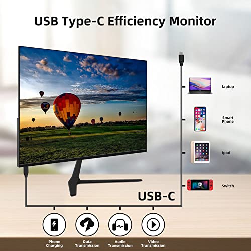 Htnzirl Usb-C Monitor, 24 Inch Gaming Monitor Fhd 1080P 75Hz, Ips Monitor W/G-Sync & Freesync,15W Power Delivery, Dp Hdmi And Usb Port, Vesa, Tiltable #TOP1