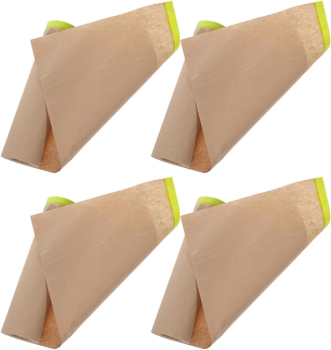 6" X 50 Paint Masking Film 4 Rolls Semi- Masking Paper for Automotive Spray Painting and Stencil Cutting, Vehicle Paint Protection Film for DIY Body Repair