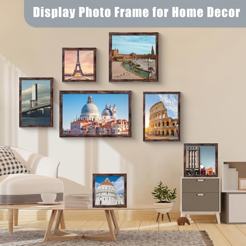 Image of LUCKYLIFE 8x12 Picture Frame Brown for Wall Mounting, 2 Pack