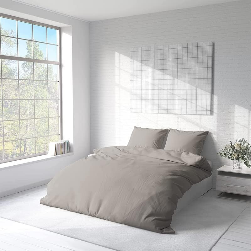 Kotton Culture Duvet Cover Set Emperor Size 290cm x 235cm, 3 piece Luxurious Thick Cotton Duvet with 2 Pillowcases 800 Thread Count Comfy Breathable 100% Long Staple Cotton All Season Bedding (Silver)