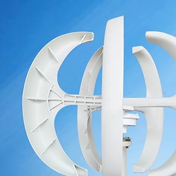 Wind Turbine, 5000W Small Vertical Axis Wind Turbine Generator 5KW 12V 24V 48V with MPPT Low Noise Windmill for Home Farm Wind System,for Home, Farm, RVs, BoatsWhite with Control,12V