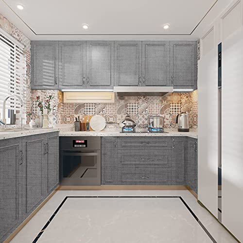 Yancorp 16"X120" Textured Fabric Wallpaper Faux Grasscloth Peel And Stick Wallpaper Self-Adhesive Wallpaper Linen Removable Wallpaper Cabinets Counter Top Liners #TOP2