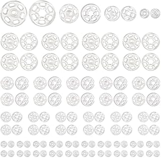 TOAOB 120 Pairs Plastic Snap Fasteners Buttons Transparent Sew on Buttons Clear Invisible DIY Clothing Buttons Press Studs for Shirt Purse Handbag Crafts Sewing 7mm 12mm 15mm 21mm