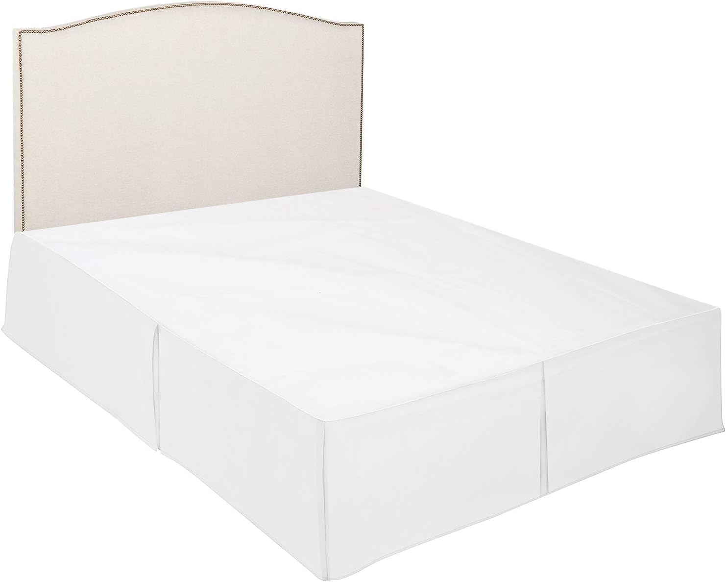 1 Piece Dust Ruffle Bed Skirt 10 Inch Drop King Size 100% Cotton White