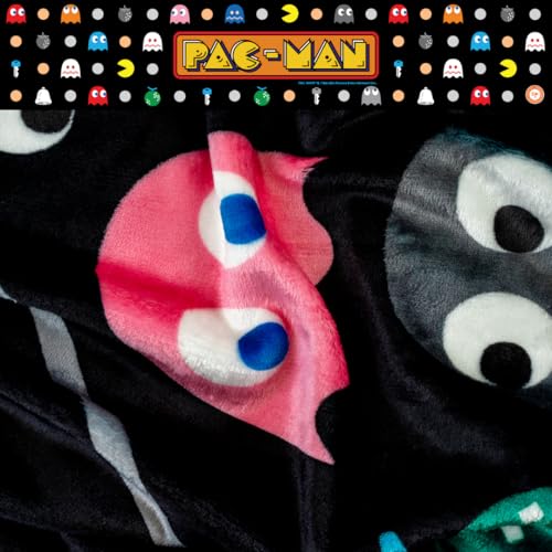 Image of PAC-MAN Retro Cozy Throw 46 in x 60 in - Soft Cozy Plush for Couch, Bed & Travel, Collectible Gift (100% Officially Licensed Product) by Franco Collectibles