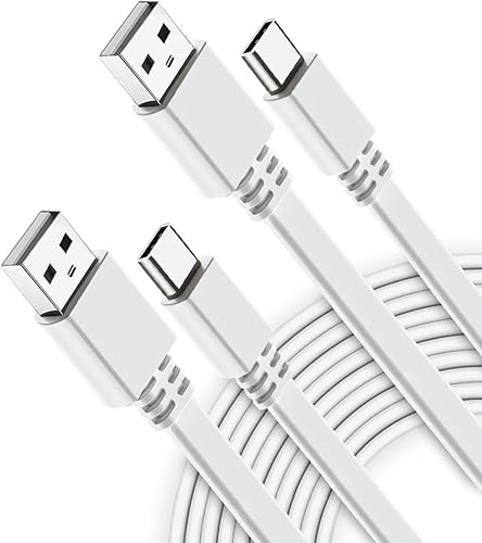 Itramax Cable de carga USB A a USB C de 20 pies (paquete de 2), cable de alimentación de carga largo plano tipo A 2.0 a USBC compatible con