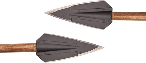 Miniatura 9 de ZSHJGJR Tiro con arco con 2 cuchillas para caza, cabezas anchas tradicionales, pegamento en OD 0.315 in, madera de bambú, flecha, flecha, bricolaje,