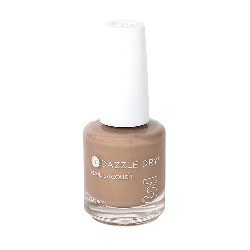 Dazzle Dry Esmalte de uñas (paso 3) - Arenas brillantes - Un beige oscuro con un sutil brillo champán. Brillo de cobertura completa. (0.5 fl oz)