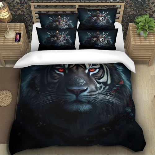 Housse de Couette Tigre 3D Anti-Tache pour Lit King Size - 5