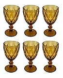 spülmaschinenfest Vintage 6 Teile Set Rombus König Weinglas Glas Gläser Weingläser Wasserglas Longdrinkglas (Weinglas Whisky)