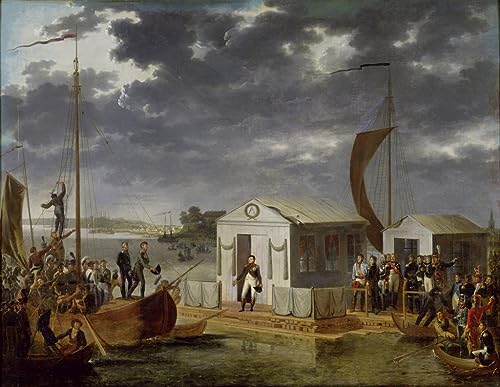 Peinture sur toile Napoléon et Alexandre Ier Roehn pour chambre 60x90cm