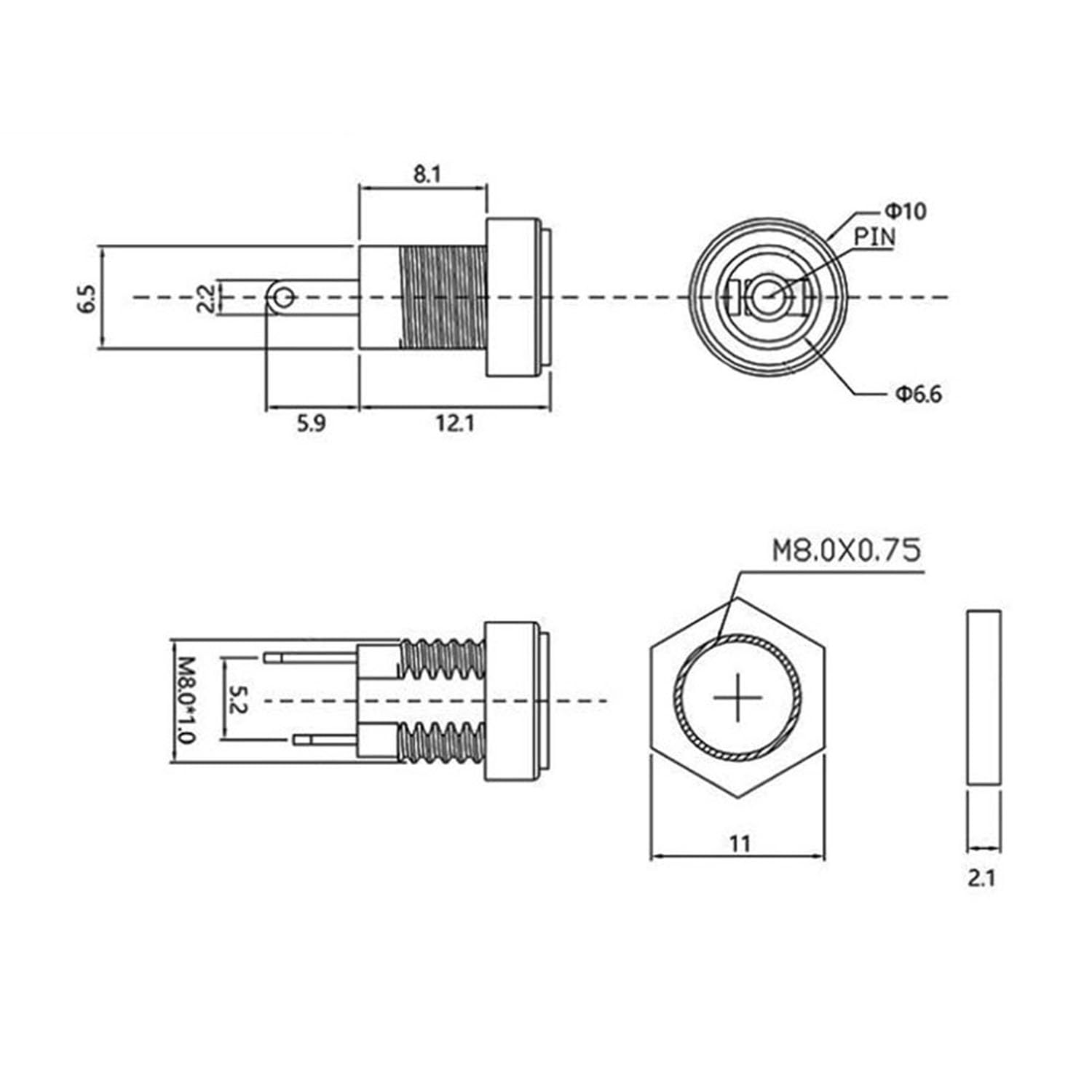 5 Pz Connettori DC Con Cavo 5.5x2.1/2.5mm Spina Di Alimentazione - Foto 8