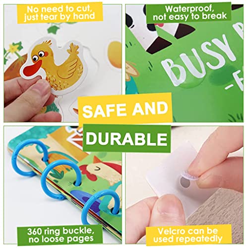 Image of PATPAT Montessori Busy Books for Kids, Autism Sensory Educational Toys, 10 Themes Farm Busy Book for Toddlers 1-3 Boys & Girls, Preschool Activity Learning Toys for Kids to Develop Learning Skill