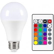 Kumandal  RGB LED Ampul 9W E27   Renk De i tiren Uzaktan Kumandal  Dekoratif Ak ll  I k   Beyaz/G n I /RGB Modlu [Enerji S n f  A]