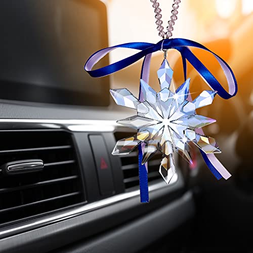 Queekay Clear Christmas Crystal Snowflake Star Pendant Crystal Christmas Hanging Ornaments Christmas Tree Ornament With Storage Box For Christmas Party Decorations #TOP5