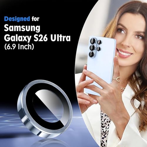 Image of PACK 2 MAHIX Camera Lens Protector for Samsung Galaxy S26 Ultra Sky Blue AR AF Coated 9H Tempered Glass Camera Guard, Anti Drop, Scratch Resistant Camera Lens, Case Friendly Waterproof Heavy Duty UHD Clear Camera Cover