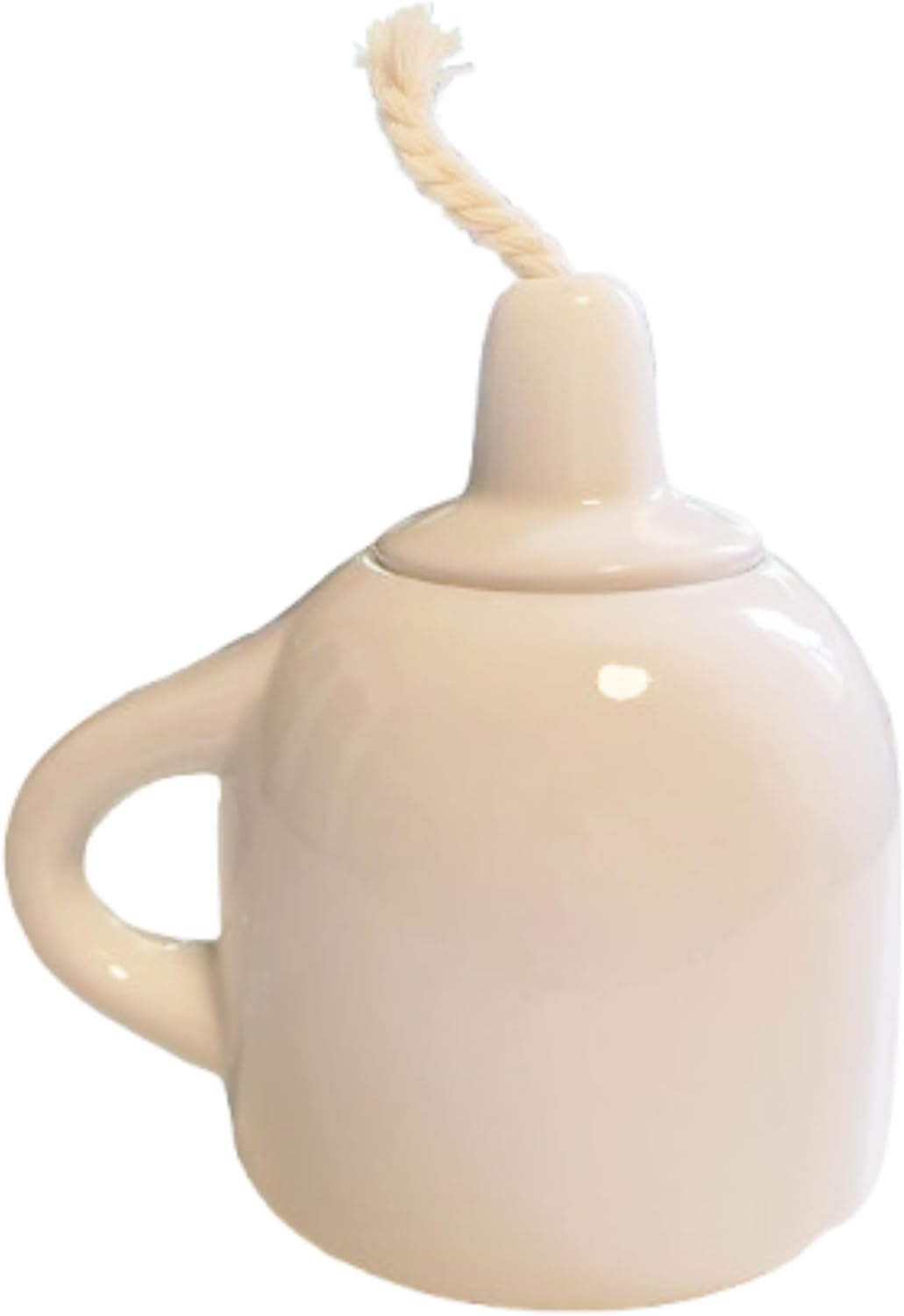 Vintage Korean Oil Lamp | Traditional White Porcelain Ceramic Chamber Light | Authentic Replica for Minimalist Asian Home Decor, Table Accent & Ambient Lighting