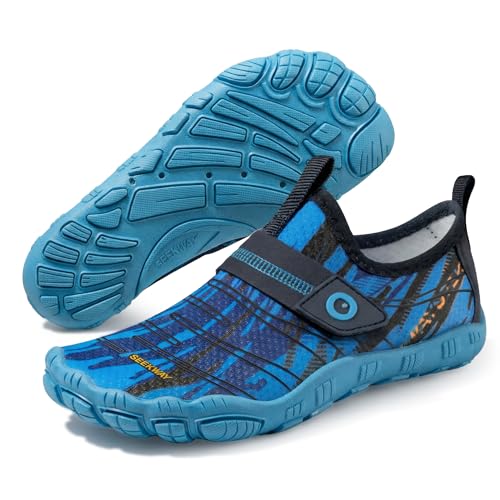 Image of SEEKWAY Barefoot Water Shoes for Kids - Wide Toe Box and Quick-Dry Sand Shoes Toddler for Hiking Swim Beach Pool Kayak Sport Accessories, Camping Essentials Must-Haves for Boys Girls Sizes