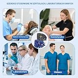 yolzhxe 2-częściowy czepek chirurgiczny z nadrukiem, regulowany czepek pielęgniarski z guzikiem i opaską potową, czepek chirurgiczny dla pielęgniarek, lekarzy, dentystów (rakieta, funkcja)