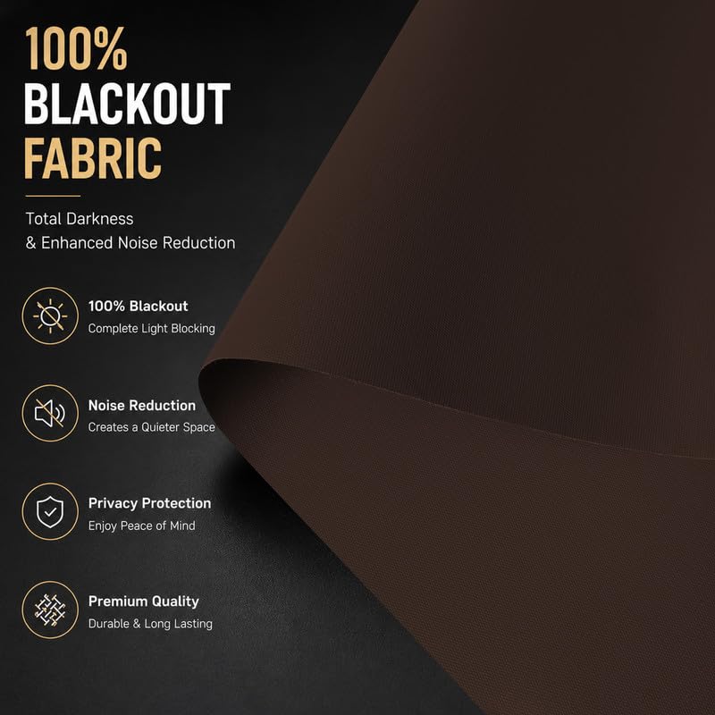 Image of 100% Blackout Roller Blind for Windows|Room Darkening & Privacy Protection Window Shade Blinds|Home, Bedroom, Living Room & Office|Dark Coffee, 2X4 Feet, Pack of 1