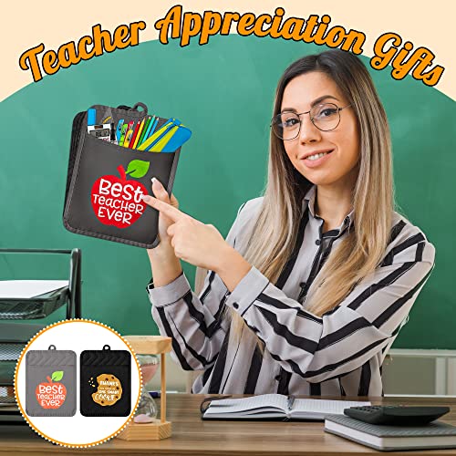 Grobro7 5Pcs Teacher Appreciation Gifts Pot Holders Thanks For Making Me One Smart Cookie Microwave Oven Mitt Washable Kitchen Cotton Potholder With Pocket Heat Resistant Hot Pads 7 X 9 In Gray Black #TOP5