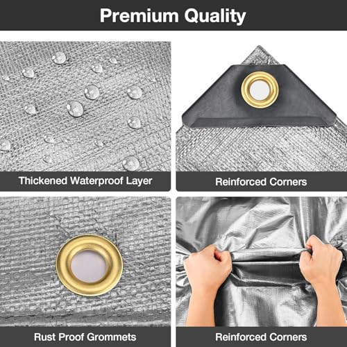 Pattiumo Tarp Waterproof 10 X 20 FT 16 Mil Heavy Duty Tarp Multipurpose Tarps Heavy Duty Waterproof Protective Cover UV All Weather Resistant for Shelter Camping, Green/Brown