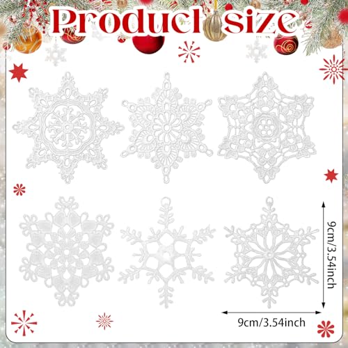 Buryeah BO-BURYEAH-1232 36 Pcs Snowflake Christmas Ornaments Crochet Snowflake Decorations Christmas Hanging Ornaments thumb #2