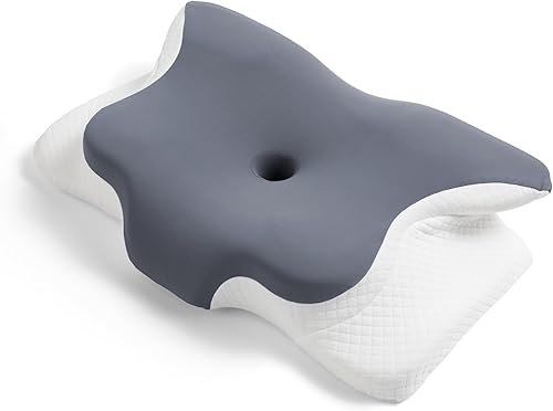 Miniatura 6 de Almohada ergonómica de espuma viscoelástica con orificio para el brazo, soporte ortopédico cervical de mariposa para dormir de lado, reduce la