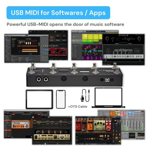 PAINTAUDIO MIDI Captain Foot Controller Multi-Effects Keyboards Synthesizer USB-MIDI musical software Bias with Time Engine Function Support all PC/CC/Note commander 10 Foot Switches - Thumbnail 4