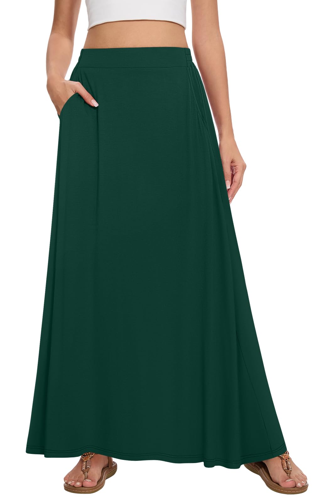 Womens Maxi Skirt Long Flowy Summer A-Line High Waist Skirts