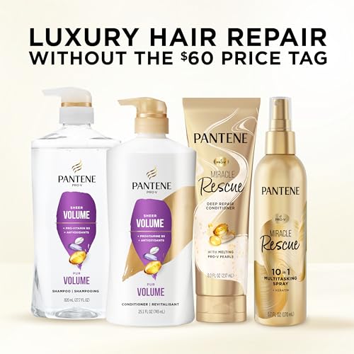 Pantene Shampoo, Sheer Volume - 72-Hour Fullness, Lightweight Nourishment with Pro-Vitamin B5 + Antioxidants, Fine, Thin, Color-Treated Hair, Paraben Free, Remove Build Up for Body & Shine, 27.7 Fl Oz - Image 8