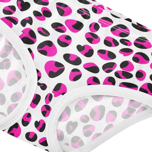 Joisal Bright Toddlers Underwear Floral 2t Cotton Girl Panties Cute Leopard Print Pink Black White Undies Kids Briefs4