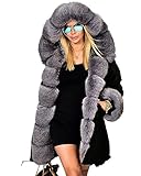 Roiii Mens Down Faux Fur Camouflage Parka Women Hooded Long Winter Jacket Overcoat Plus Size S-3XL