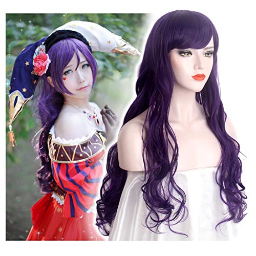 STfantasy Anime Yuri Cosplay Nozomi Tojo Wigs Little Devil Arousal Women Purple Curly Synthetic Hair Cosplay Wigs