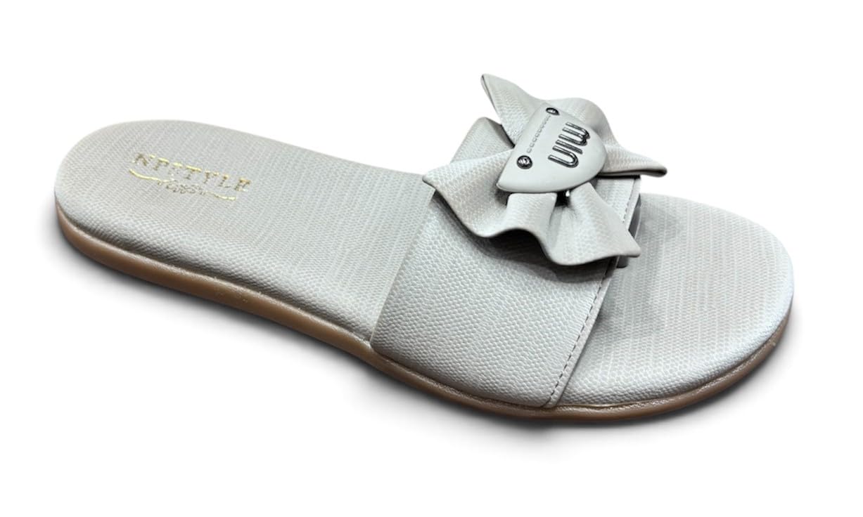 NP STYLE Women's Bow Accent Flat Slide Sandals-image-7