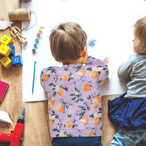 JUNZAN Fresh Peach Fruit Purple Big Girls Sweatshirts Hoodies Crewneck Outerwear for Kids Athletic 4T 6