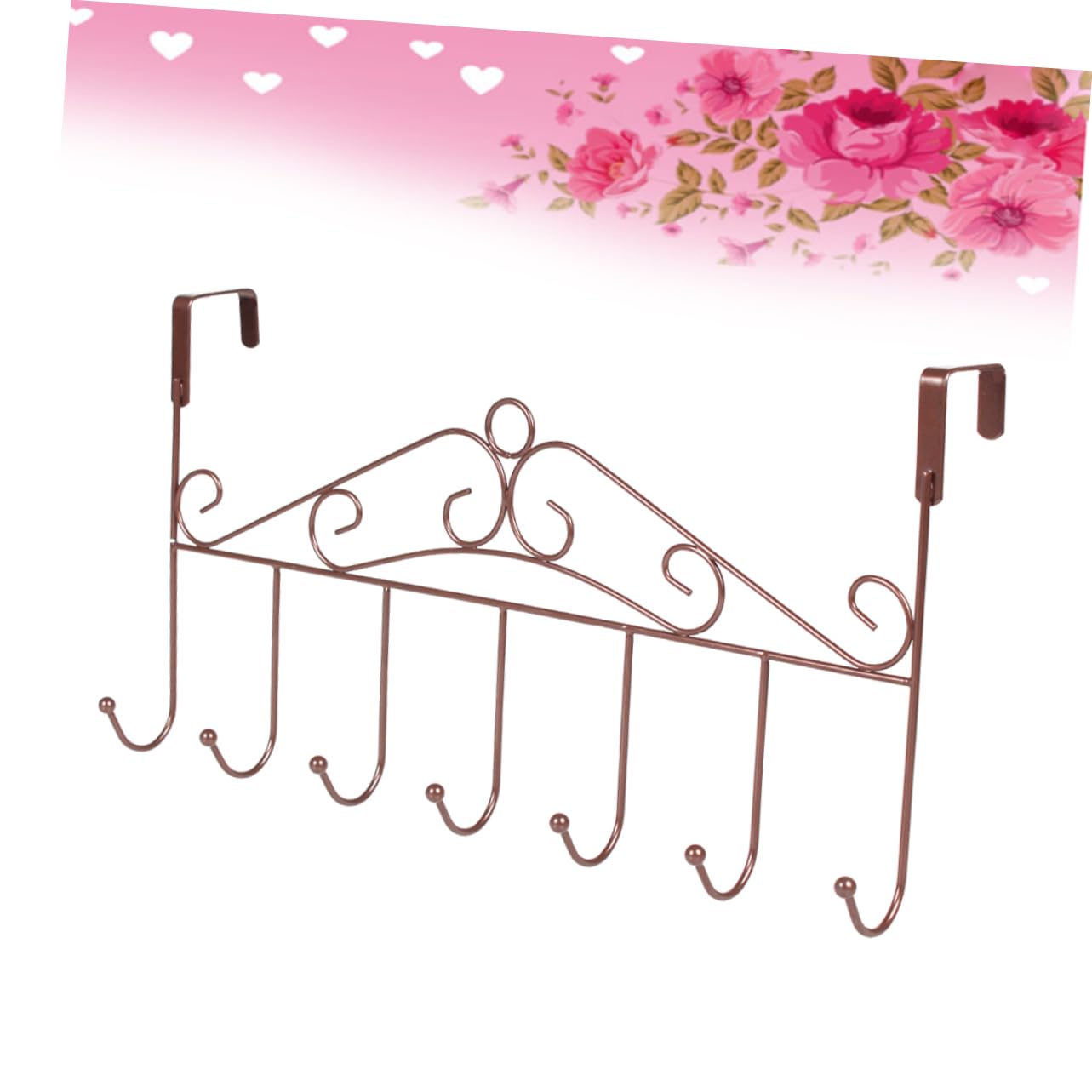 VILLFUL Coat Hanger Rack Hooks Traceless Over The Door Hanger Stick Hook Row Hooks Over The Door Hat Rack Nail Hooks Bathroom Hooks Door Clothes Hanger Self Adhesive Wall Hooks