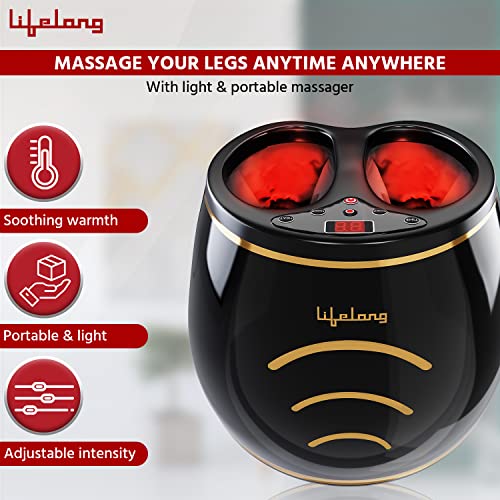 Image of Lifelong LLM432 Air Bag Foot Massager | Shiatsu Foot Massager Machine with Soothing Heat, Deep Kneading Therapy, Air Compression, for Blood Circulation and Foot Wellness, Brown