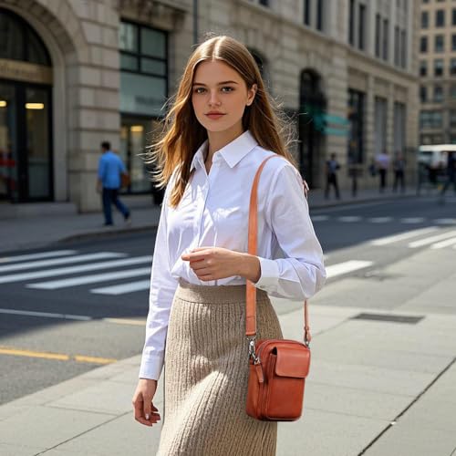 Image of Small Leather Crossbody Bags for Women Mini Messenger Bag for Men Purse Shoulder sling bag