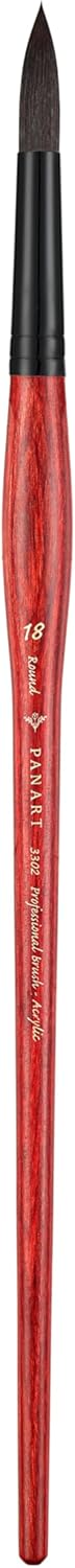 Pan Art Acrylic Painting Filbert Brush, Wood/Metal, Red, No.18