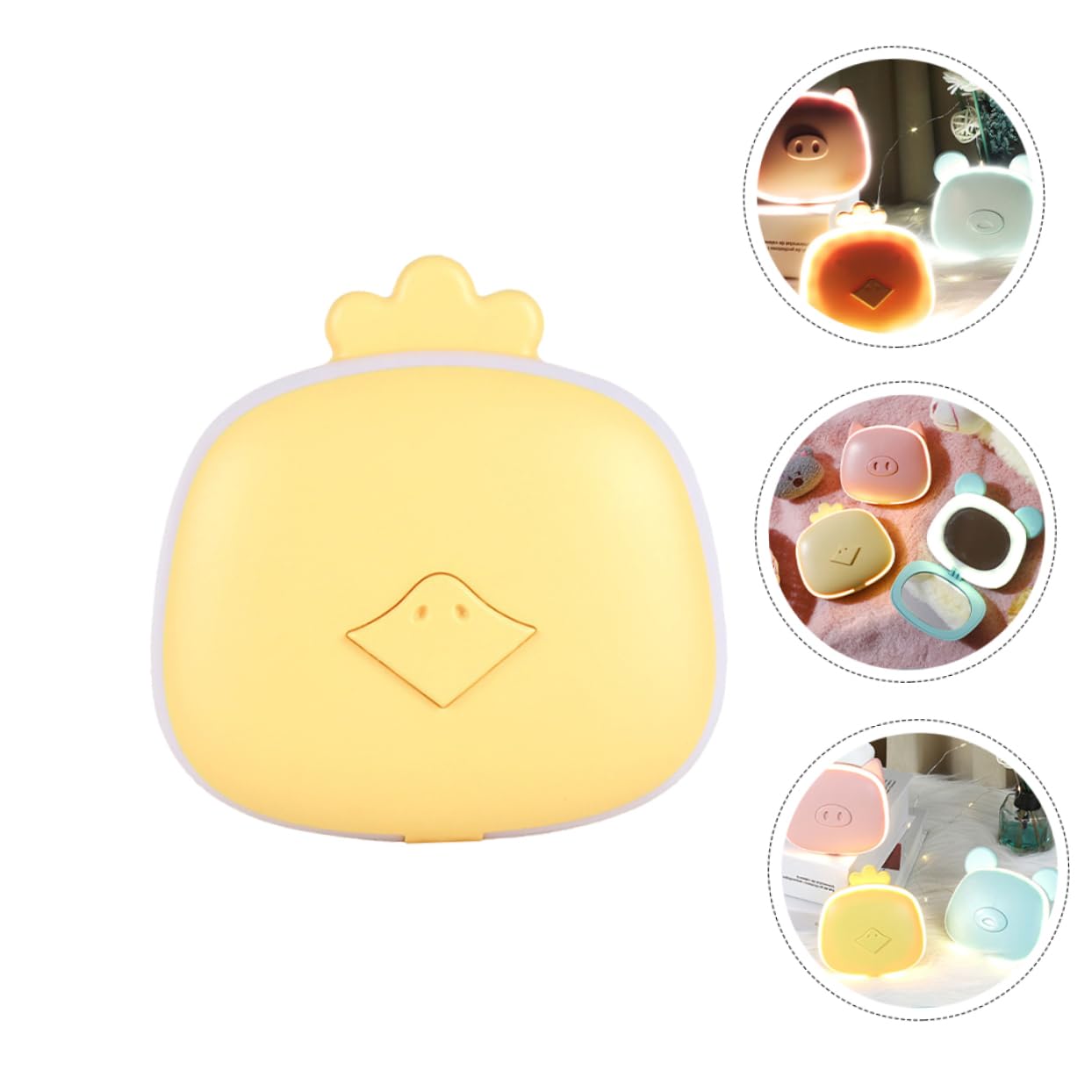 BESPORTBLE 8 Pièces Chauffe-Mains Chauffe-Main léger Main Rechargeable radiateur portatif Rechargeable chaufferette Main USB Portable Miroir de Dessin animé réchauffeur de Mains Abdos Yellow