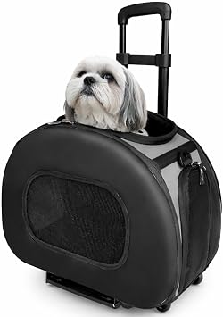 Pet Life Final Destination Military-Grade Hardshell and Light 2-in-1 Wheeled or Carrying Travel Airline Cat and Dog Carrier Crate or Portable Pet Kennel